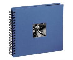 Hama Fine Art - Álbum de fotos, 50 páginas negras (25 hojas), álbum con espiral, 28 x 24 cm, con compartimento para insertar foto, azul celeste