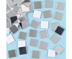 Baker Ross- Espejos autoadhesivos para mosaicos (Pack de 100)- Para decorar tarjetas infantiles, manualidades con mosaicos y collages