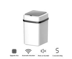 PUKEFNU Sensor Papelera, Wireless Sensor Papelera automático, automático sin Contacto 10L Cubo de Basura con Tapa, Silent Inteligente Cubo de la Basura de Hoteles, Familias, Salas de conferencias