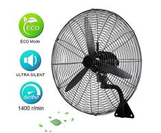 Ventilador Industrial De Pared,Grande Silencioso Ventilador Oscilante,3 Velocidades,Ventilador De Pared Negro para El Dormitorio Hogar Restaurante(55cm-78cm)