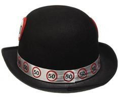 Creative Bowler con señal de tráfico límite de 50 kmh, Color Negro