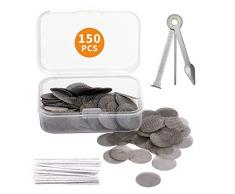 150 Piezas de Filtros de Pipa de Fumar Acero Inoxidable Pantalla 15 mm con Caja de Almacenaje