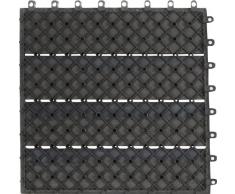 EVERFLOOR WPC marca Gartenfreude (= madera / mezcla de plástico) baldosas de patio perfil macizo gris oscuro, 6 piezas, 40 x 40 cm (aprox. 0,96m2)