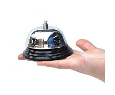 Metal té Mano Bell, 2 Piezas Cena Campana Comida Campana Escritorio Cocina Barra mostrador Servicio Llamada Campana Anillo Campana Superior Anillo for Restaurante Bar Boda Timbre de Recepción