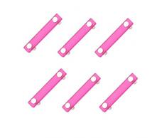 POMOLINE 6 Un. Tirador Asa Mueble Infantil Resina Rosa Cromo Mate - Distancia Tornillos 96MM