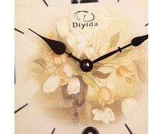 17 pulgadas Tamaño Grande Retro Vintage Europea Estilo Reloj de pared con péndulo Non-ticking Silent decorativo pared relojes dyd-66150