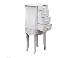 Armario Tocador Joyero 30x22x75cm con 1 Espejo 3 cajones y 2 colgadores Madera