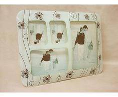 MARCO FOTOS PORTAFOTOS CRISTAL MULTIPLE BLANCO FLOR