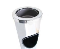axentia – Cubo de basura con cenicero, basurero con bandeja para ceniza, contenedor de residuos con recipiente para colillas – capacidad 10 L – acero inoxidable – 15/57 cm