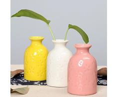 JUNGEN Creative macetas floreros cerámica macetas hidropónicos envases decoración casera simple (Amarillo)