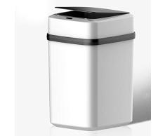 Knowled Papelera con Sensor de 10 L, Cubo de Basura automático sin Contacto con Tapa de detección de Movimiento, para Cocina, Dormitorio, baño, Oficina