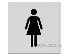 OFFORM Señal pictograma en aluminio anodizado 80x80 mm No.11514-E "Baño Mujeres"