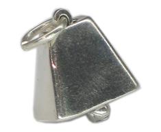 Cencerro dije plata esterlina .925 x 1 encantos de campana de vaca sin timbre SSSC539