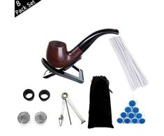 Pipa Para Fumar Tabaco, Regalos de Tabaco, Pipa Para Fumar Con Filtro, Filtros de TuberíA de 9 Mm, ÉBano SáNdalo, Bolsa de Obsequio Bonus a Pipe Con Caja de Regalo
