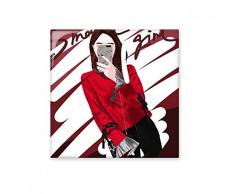 Smart Girl - Figura decorativa de azulejos de cerámica brillante, diseño artístico para baño, cocina, decoración de pared