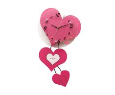 AIKE Creatividad Sencillo Moda Moderno Amor Péndulo oscilante Reloj de Pared Silencio Decoración Regalos estudiar Cuarto Sala Cuarto de los Niños Escritorio 16 Pulgadas