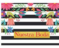 Nuestra Boda: Libro de firmas para Bodas mensajes y autografos para cumpleaños invitados a fiesta de boda con tema mexicano 40 paginas a color 8.25 x 6 in