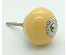 8 x Amarillo Pomos de puerta de cerámica vintage shabby chic Armario Tirador de Cajón asas