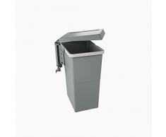 ELLETIPI Pbn asg44 Linea Swing 2.0 Papelera automática de Puerta de plástico Grande Capacidad 24 L, Nailon satinadas, Gris Oscuro, l.34 cm h.46 cm p.26 cm