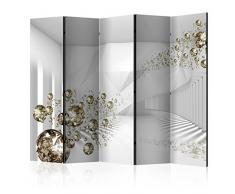 murando Biombo 3D Optica 225x172 cm - de Impresion Bilateral en el Lienzo de TNT de Calidad - Decoracion Cuarto - Biombo de Madera con Imagen Impresa Gris a-A-0188-z-c