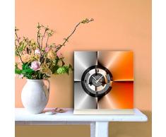 Reloj De Mesa 30 cmx30 cm Incluye soporte de aluminio – Diseño Moderno Gris Naranja Peaceful cuarzo – Reloj de pared de DIXTIME Reloj de pie tu5035