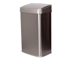 TOO STC-50 - Cubo de basura con sensor de movimiento, 50 L, de acero inoxidable, recipiente automático con sensor de infrarrojos, con 2 variantes, cubierta gris