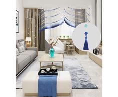 GDMING Tiras De Borlas Cortinas De Hilos para Puertas Cristal Cortina De Cuentas Panel De La Ventana Tabique Paso Fiesta De Bodas Media Altura,Personalizable