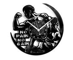 Reloj de pared de vinilo Vintage Handmade Workout Gym Sport Fitness Gimnasio Sin dolor Sin ganancia