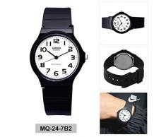 CASIO 2729 MQ-24-7B - Reloj Caballero Cuarzo Correa Caucho Negro dial Blanco
