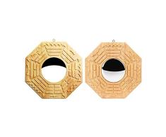 heresell Espejo Chino Tradicional de Feng Shui Bagua Espejo Convexo de 6 Pulgadas y Espejo cóncavo