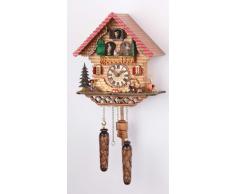 Reloj cucú de cuarzo Casa de la selva negra con música, bailarines que dan vuelta, incluye baterías TU 474 QMT HZZG