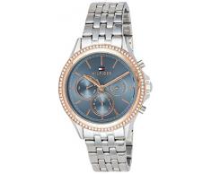 Tommy Hilfiger Reloj Multiesfera para Mujer de Cuarzo con Correa en Acero Inoxidable 1781976