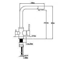 DP Griferia - Grifo de cocina de caño alto con sistema de osmosis, doble salida