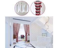 GDMING Cortina De Cuentas Decoración Cortinas De Hilos para Puertas Vistoso Cristal Tabique Panel De La Ventana Balcón Pasillo Sala,Personalizable (Color : Red, Size : 20strands-70x80CM)
