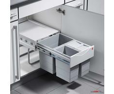 Hailo 3642131 basura tr Swing 40.3/35 para armarios con 400 mm de ancho, con puertas, plástico, Gris, 47,5 x 33.6 x 34.6 cm