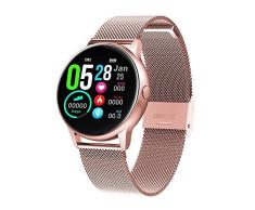 Adminitto88 Reloj Inteligente Mujer,Smartwatch con Pulsómetro Pulsera Actividad Multifuncion Color Monitor Reloj Deportivo Monitor De Sueño Pantalla Táctil 1.22 Pulgadas Impermeable IP68 para Android