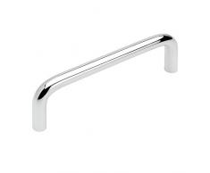Emuca 9163311 Tirador para mueble Ø8mm, CC 96mm, Acero, Cromado, Lote de 20
