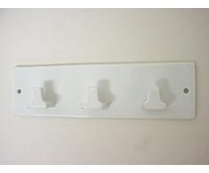 PERCHA COLGADOR GANCHO COLGAR TRIPLE CUBO PORCELANA BLANCO