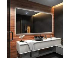 Espejo de baño moderno e iluminado, fabricado a medida con marco luminoso LED