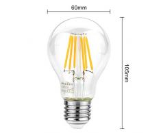 Cenicero 5 unidades E27 LED Bombilla, 1000lm, 8 W, Repuesto para bombilla halógena de 75 W, blanco cálido 2700 K, no regulable, LED Pera como lámpara pistón, transparente, E27 Retrofit Classic