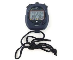 JZK® Cronómetro Deportivo Digital Profesional, 2 Filas 10 Memoria, Alarma, Cuenta Regresiva, batería + acollador, PC2810