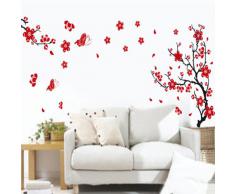 Cereza Ciruela Flores Mariposas Pared Sticker Adhesivo Pegatina Decoración