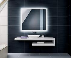 FORAM Espejo de Baño con Iluminación LED - Luz Espejo de Pared con Accesorios - Diferentes tamaños para Baño Dormitorio Maquillaje - L01