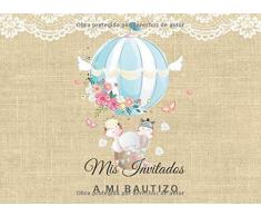 Mis Invitados a mi Bautizo: Libro de firmas para Bautizo para Niño mensajes y autografos para cumpleaños invitados a celebracion fiesta catolica 40 paginas a color 8.25 x 6 in