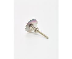 Flor De La Perla Pequeña Negro Pomos, Perillas, manijas para puertas, armario, cajones, muebles y cocinas 3 cm de diámetro, 3.4 longitud de la varilla