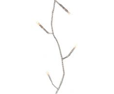 Ambientehome 51016 - Cadena de luces LED para interior y exterior (24 bombillas, temporizador, luz blanca cálida), color blanco