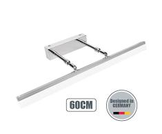 Klighten 14W LED Lámpara de espejo Armario Baño Lámpara IP44 5500K Anti niebla Niebla Lámpara de gabinete de espejo de acero inoxidable Lámpara Espejo 180° Giratorio