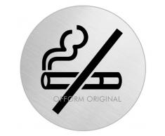 OFFORM Señal pictograma en acero inox Ø 75mm No.39182 Prohibido fumar