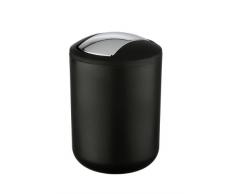Wenko 21211100 Brasil - Papelera con tapa basculante (tamaño pequeño), color negro