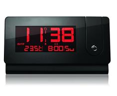 Oregon Scientific RMR391P - Reloj proyector despertador con termómetro interior y exterior, fecha, alarma con repetición snooze, negro